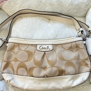Coach small cream/light beige bag